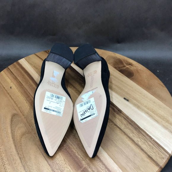 Enzo Angiolini Black Suede Block Heels Slip On Shoes Womens Size 6 B - Picture 5 of 7